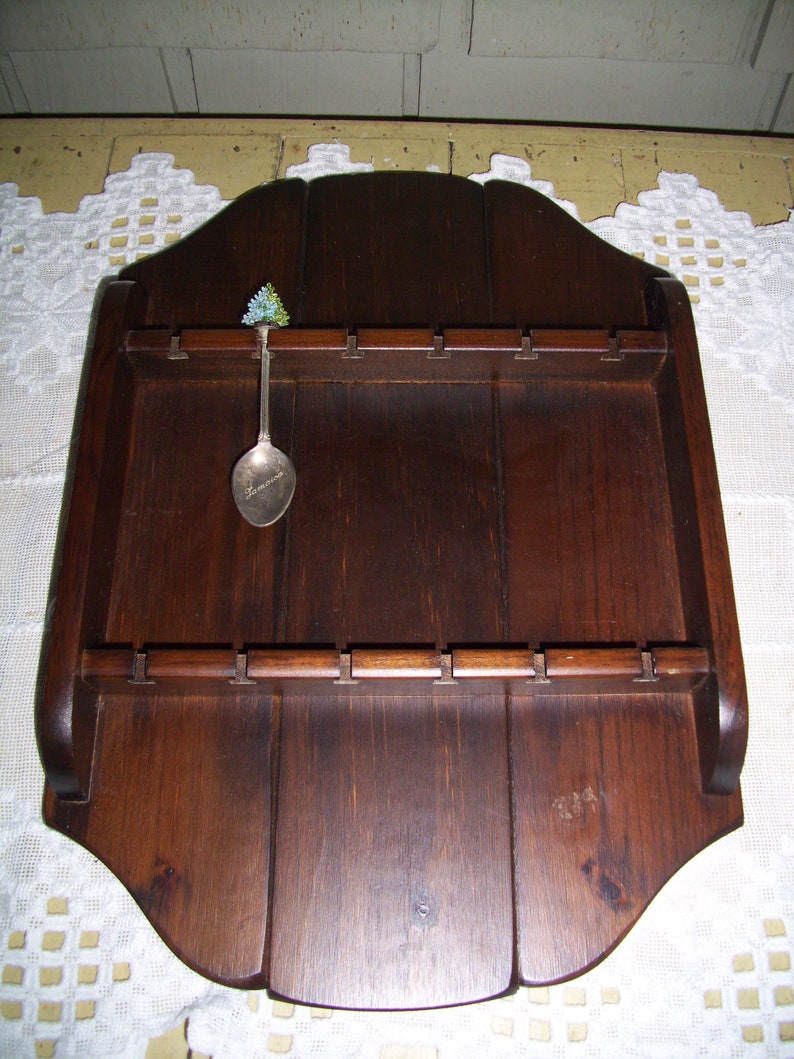 Vintage Wooden 12 Slot Spoon Rack Spoon Display Rack Etsy