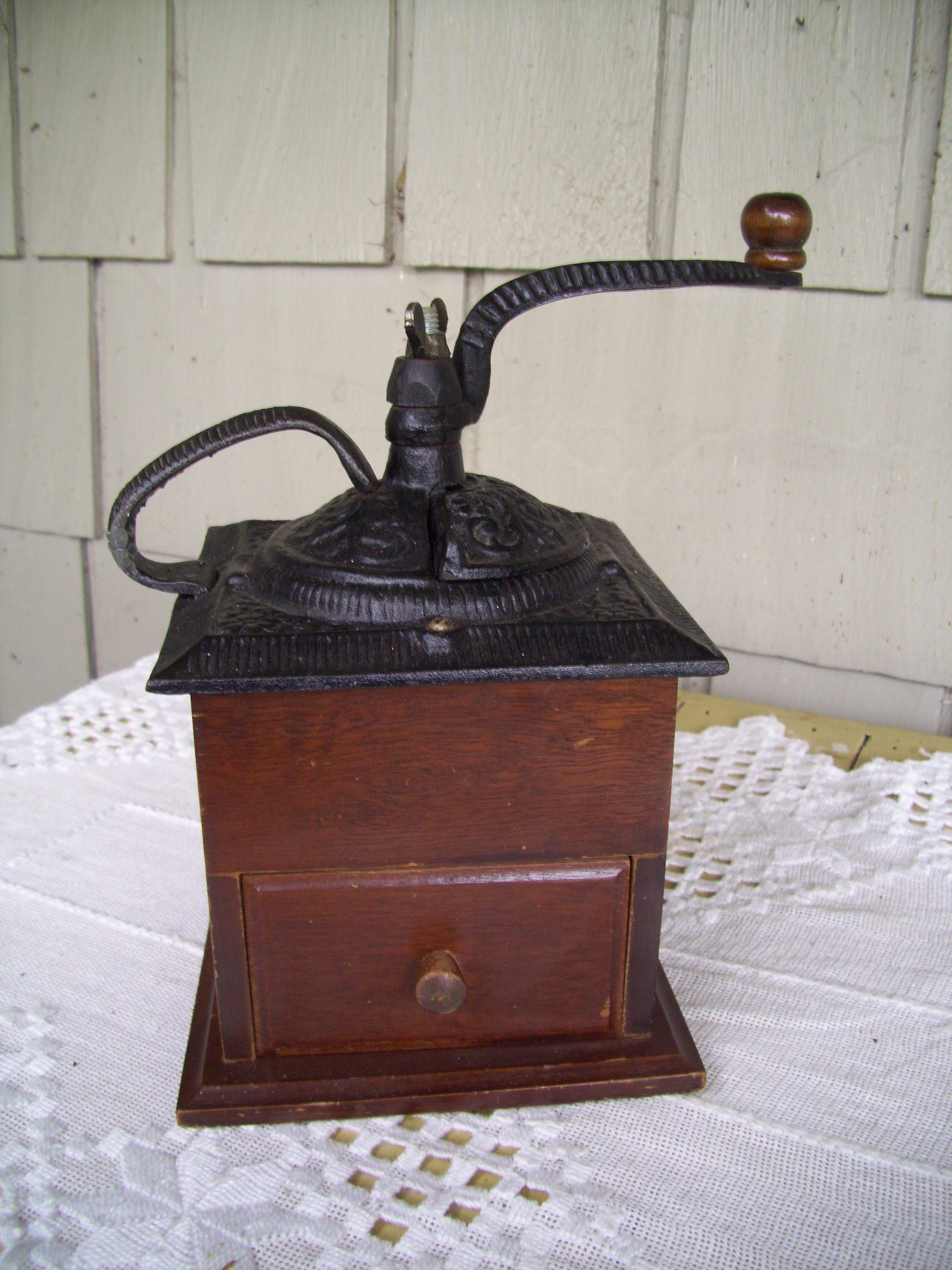Vintage Wooden Tabletop Coffee Grinder Hand Crank Coffee Mill Etsy.de