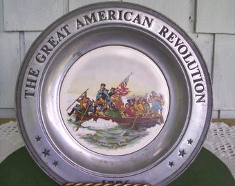 Bicentennial Commemorative Pewter Plate - Etsy