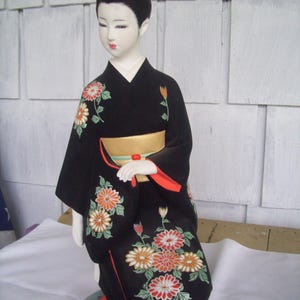 Vintage Hakata Doll Series, House of Global Art, Asian Kneeling Woman Figurine 15&quot;, Japanese Woman