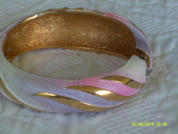 Vintage Signed Park Lane Hinged Bangle Bracelet w… - image 8