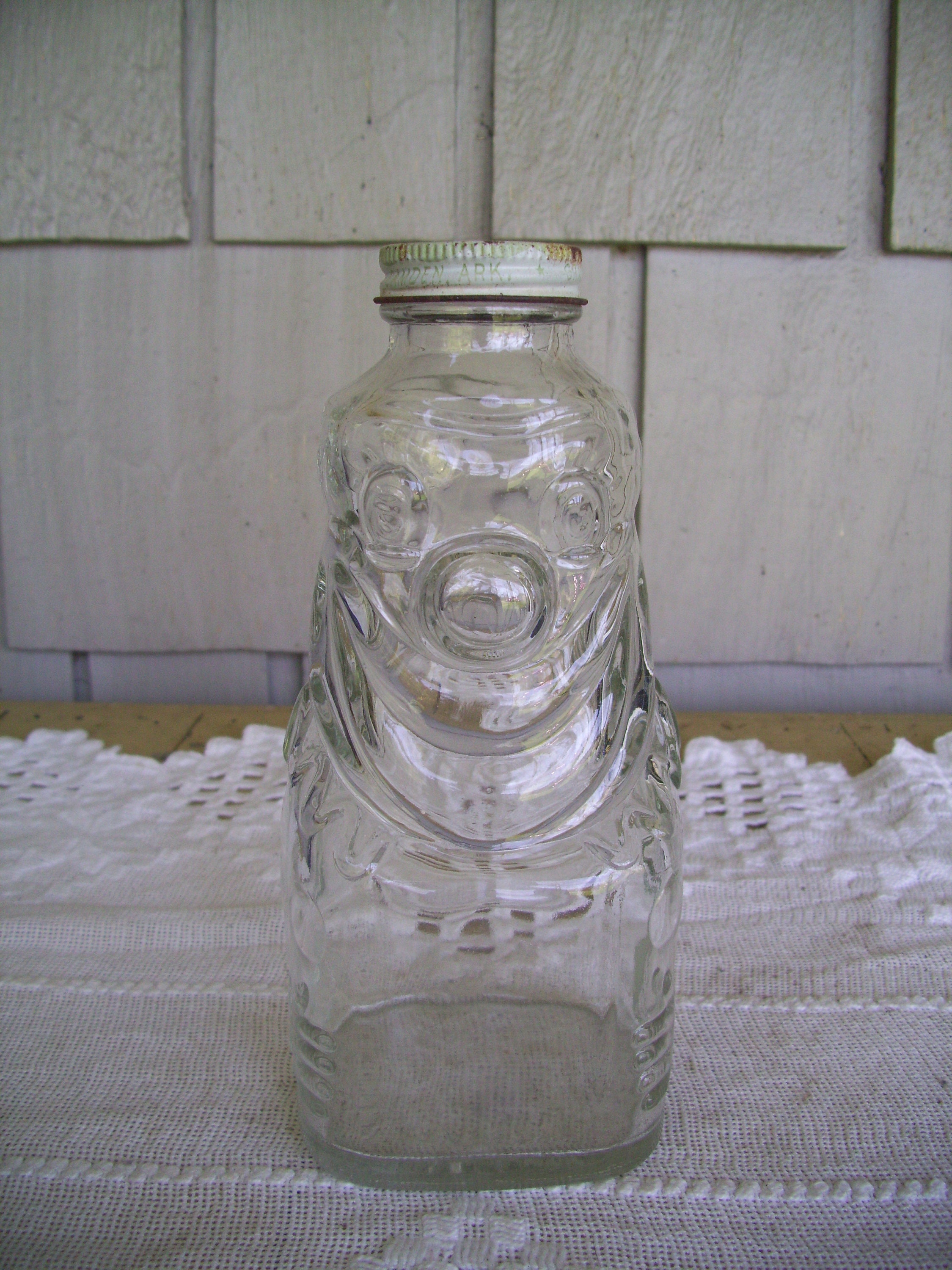 Vintage Glass Beverage Clown Jar Coin Bank, by Grapette