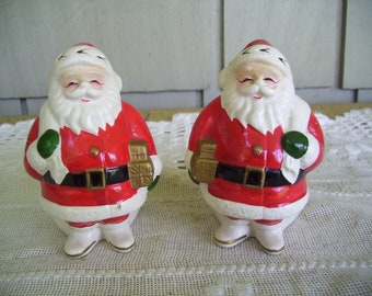 Vintage 1950's Norcrest X6543 Santas Salt and Pepper, Made in Japan, Christmas Shakers