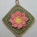 Double-Thick Cotton Crochet Lotus Granny Square Potholder; Thick Pot Holders; Cotton Pot Holders; Trivets; Cotton Trivets; Kitchen Decor