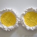 Set/2 Cotton Crochet Flower Coasters--White Daisies; Cotton Coasters; Home Decor; Party Decor; Table Decorations; Table Decor; Entertaining