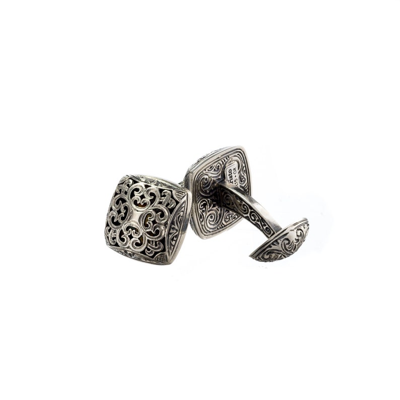 Mens cufflinks -Groom Wedding Cufflinks silver Cufflinks Valentine/'s Gift For Him- filigree cufflinks Groomsmen gift Father gift