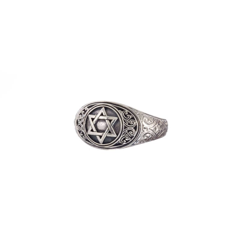 Mens ring in sterling silver with Star of David