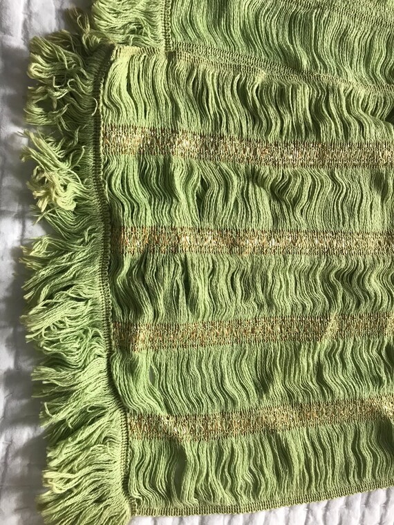 1940s Cotton & Gold Lurex Scarf