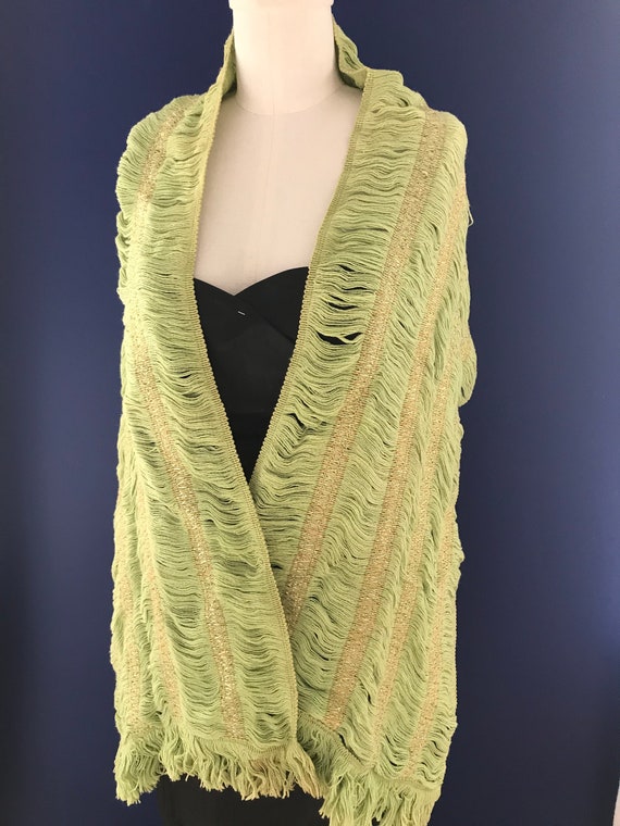 1940s Cotton & Gold Lurex Scarf - image 4