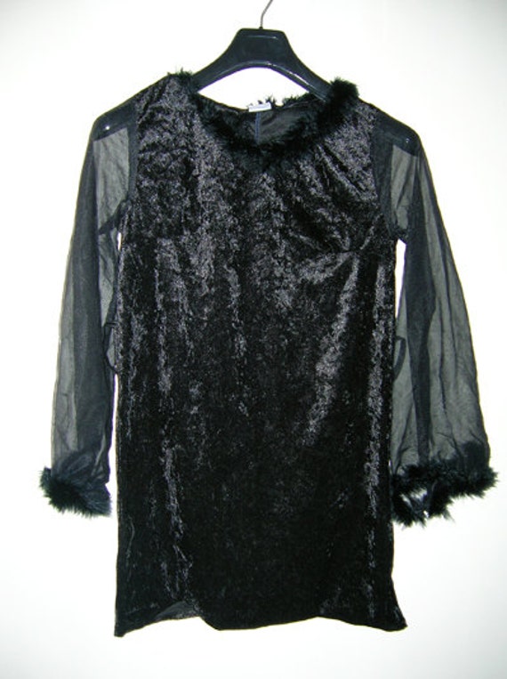 ross black dresses Elegant Women Velvet Dress Long Sleeve / Fashion Black Solid Ladies Dresses main image 1