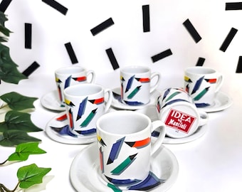 Vintage 80's Memphis Milan Postmodern Coffee Cups