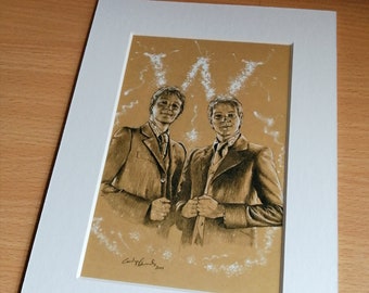 The Twins - 6 x 8 inch Mounted Print