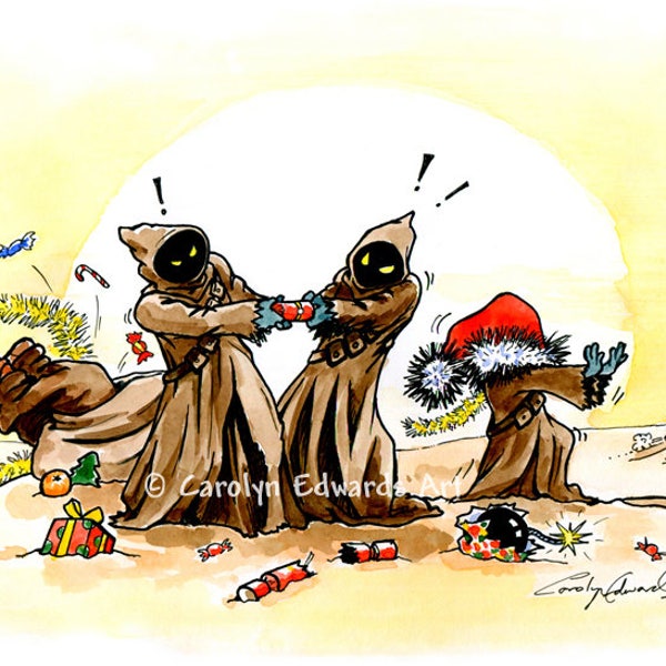 Small Christmas Card (6x4 inches) ~ 'Jawas Cracker!'