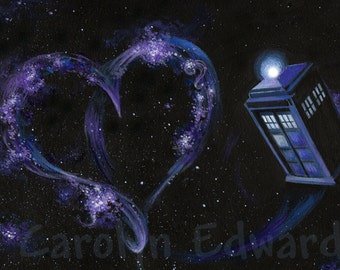 Small Valentine's/Wedding Geeky themed card (6x4 inches)  - 'Galaxy Heart'