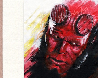 HELLBOY - 6 x 8 inch Mounted Print