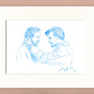 11th Doctor and Vincent - 6 x 8 inch mounted Art Print