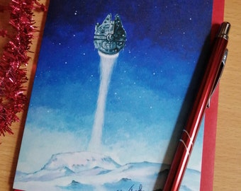 Small Christmas greetings card (6x4 inches) - 'Snow Flight'