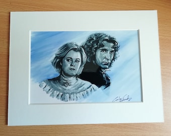 8th Doctor and Charley - 6 x 8 inch mounted Art Print