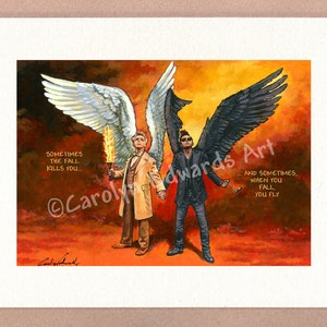 Sometimes, When You Fall, You Fly ~ 6x8 inch mounted Art Print.