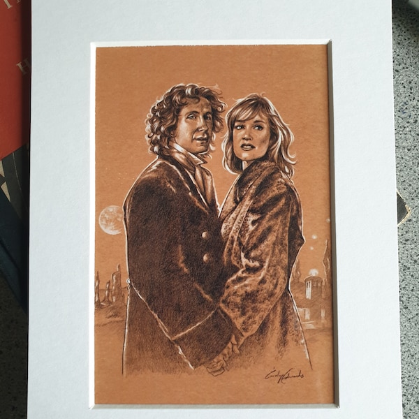 8th Doctor & Grace (Small) - 6 x 8 inch mounted Art Print