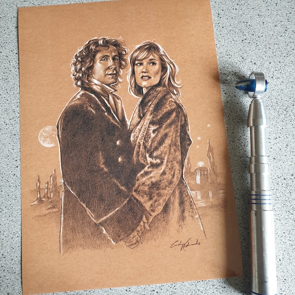 The 8th Doctor & Grace - A4(29.7 x 21cm) unmounted Art Print