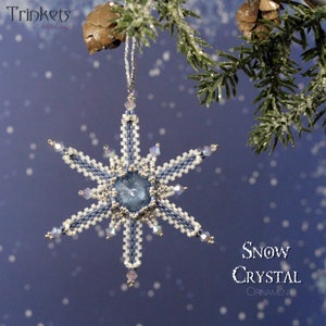 Beading pattern ornament 'Snow Crystal' - DIY PDF tutorial