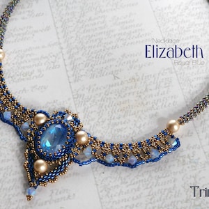 Tutorial for beadwoven necklace 'Elizabeth' - PDF beading pattern - DIY