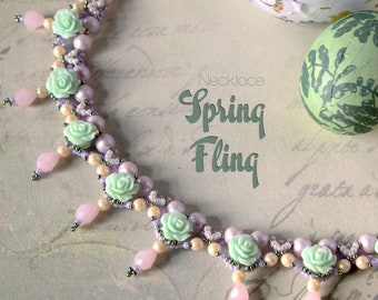 Beading Pattern necklace 'Spring Fling' - PDF - DIY