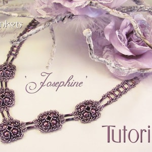 Tutorial for beadwoven necklace 'Josephine' - PDF beading pattern - DIY