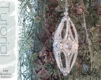 Beading pattern Large Cone Ornament - DIY tutorial
