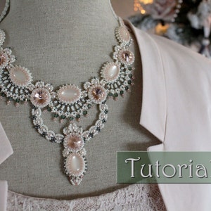 Tutorial for beadwoven necklace &#39;Juliette&#39; - PDF beading pattern - DIY