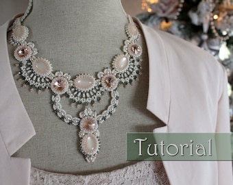 Tutorial for beadwoven necklace 'Juliette' - PDF beading pattern - DIY
