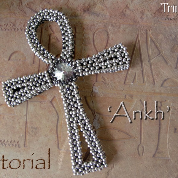 Rijgpatroon 'Ankh' - DIY kralen Egyptische Ankh met Swarovski kristal