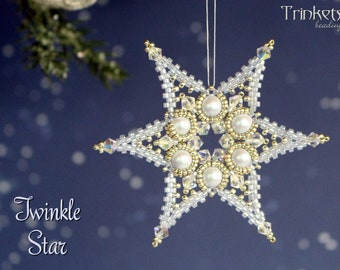 Beading pattern Ornament &#39;Twinkle Star&#39; - DIY tutorial