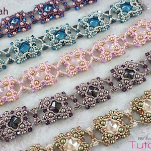 Tutorial for beadwoven bracelet &#39;Delilah&#39; - PDF beading pattern - DIY