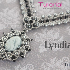 Tutorial for beadwoven necklace &#39;Lyndia&#39; - PDF beading pattern - DIY