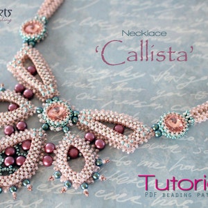 Tutorial for beadwoven necklace &#39;Callista&#39; - PDF beading pattern - DIY