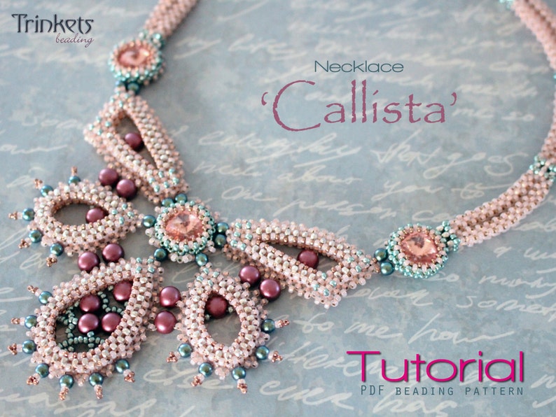 PDF beading pattern DIY Tutorial for beadwoven necklace /'Callista/'