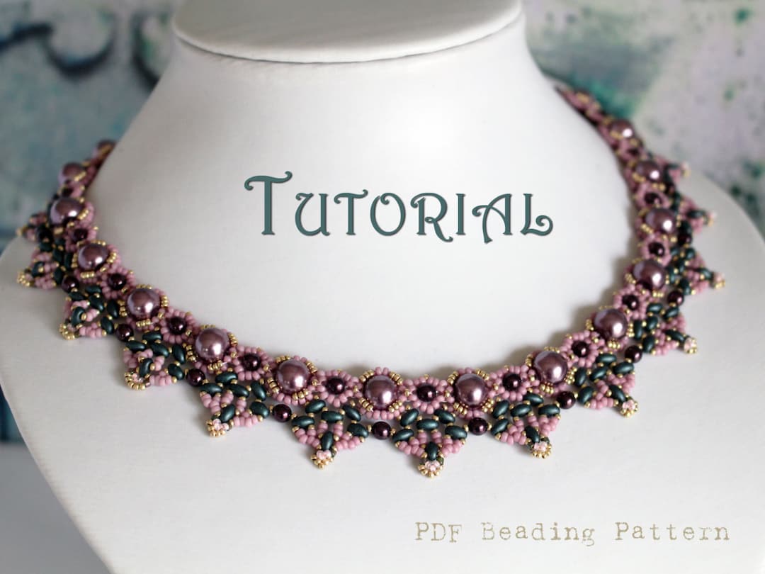 Tutorial for Beadwoven Pearl and Twin Bead Necklace 'oriental