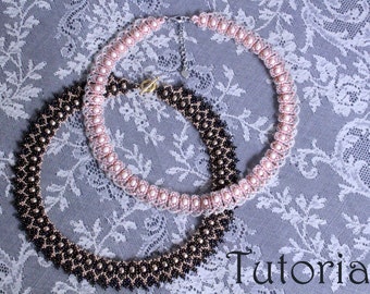 Tutorial for beadwoven necklace 'Miss Sybil' - PDF beading pattern - DIY