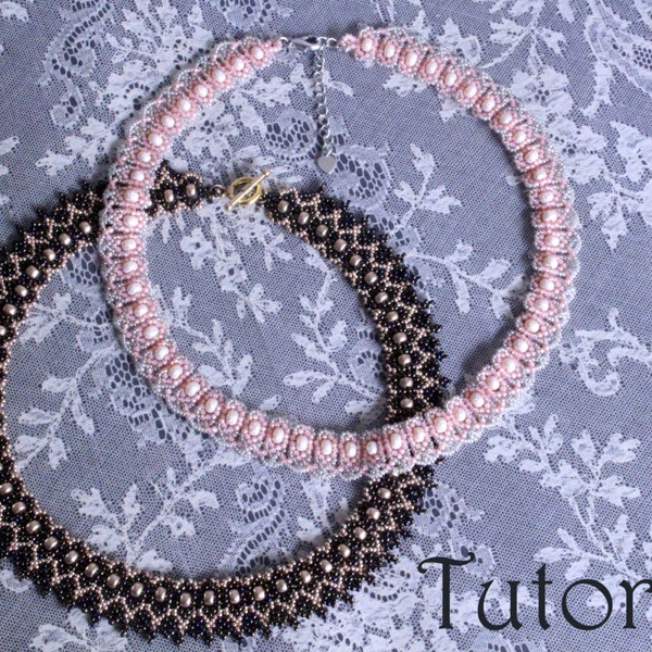 Tutorial for beadwoven necklace 'Miss Sybil' - PDF beading pattern - DIY