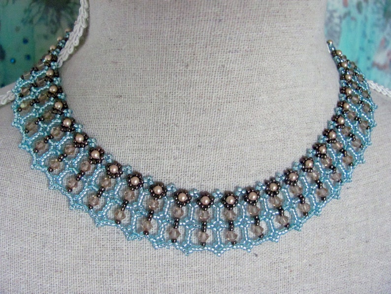Tutorial for beadwoven Swarovski bead 'Simply Irresistible' necklace PDF beading pattern DIY zdjęcie 5