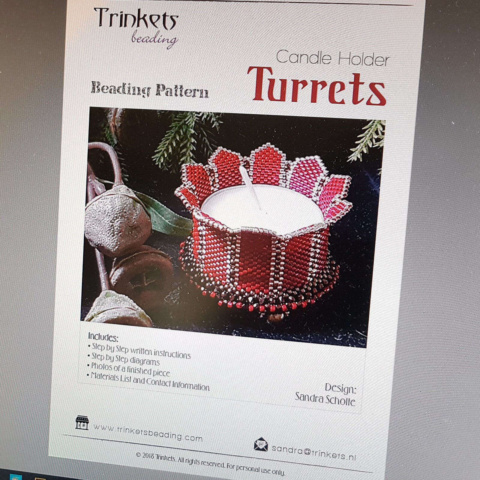Turret Writing Pattern Beading Pattern 'turrets' DIY Candle Holder Tutorial - Etsy Canada
