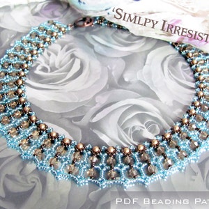 Tutorial for beadwoven Swarovski bead 'Simply Irresistible' necklace PDF beading pattern DIY zdjęcie 1
