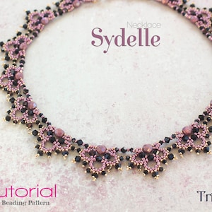 Tutorial for beadwoven necklace 'Sydelle' - PDF beading pattern - DIY