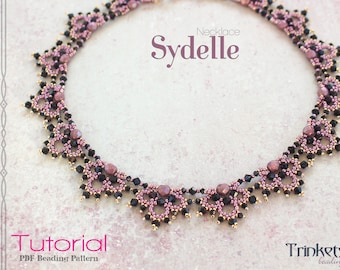 Tutorial for beadwoven necklace 'Sydelle' - PDF beading pattern - DIY