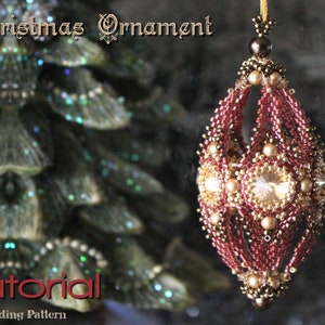 Beading pattern Christmas Cone Ornament - DIY tutorial