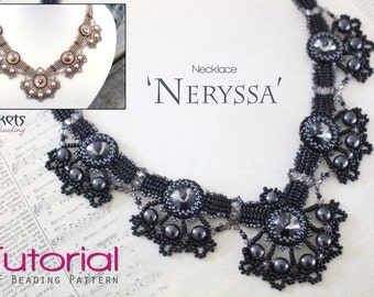 Tutorial for beadwoven necklace 'Neryssa' - PDF beading pattern - DIY