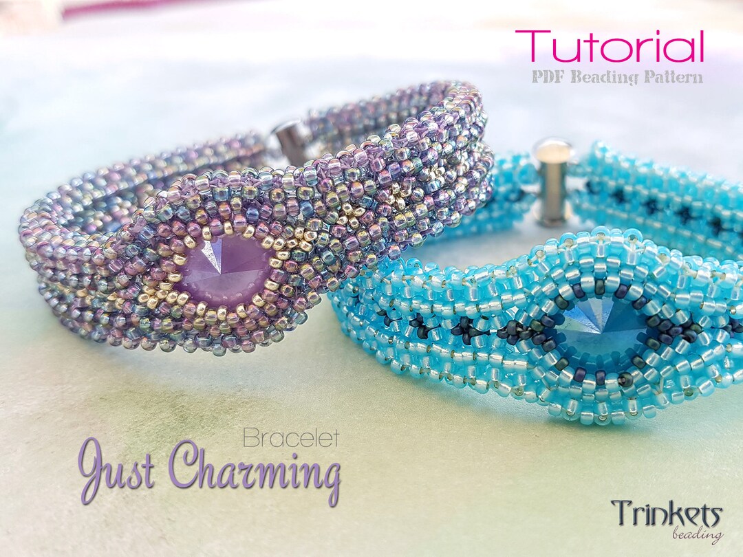 Tutorial for Beadwoven Bracelet 'just Charming' - PDF Beading Pattern ...