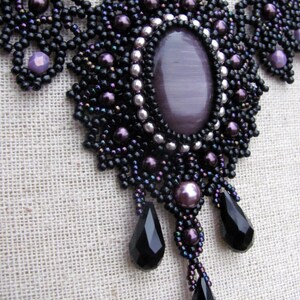 Tutorial for beadwoven necklace 'Lady Violet' PDF beading pattern DIY image 3